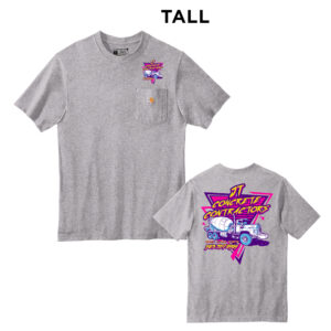 JT Concrete Contractors Carhartt Men Workwear TALL Pocket Short Sleeve cotton T-Shirt -Heather Grey