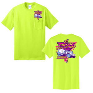 JT Concrete Contractors Unisex Short Sleeve Pocket Tee-Safety Green