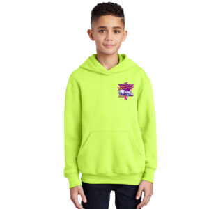 JT Concrete Contractors Youth Hooded Sweatshirt-Neon Yellow