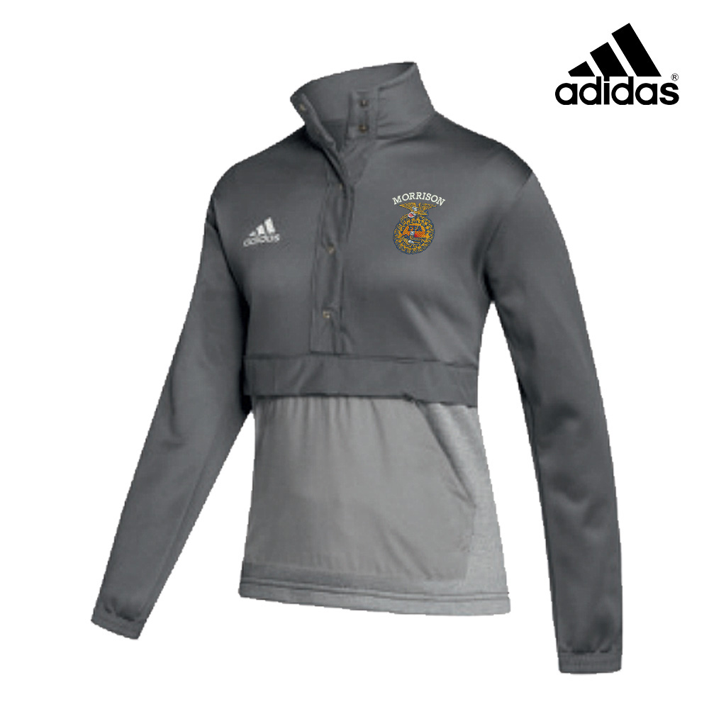 Morrison FFA Adidas Women's Team Issue color block 1/4 snap pullover - Grey/Grey
