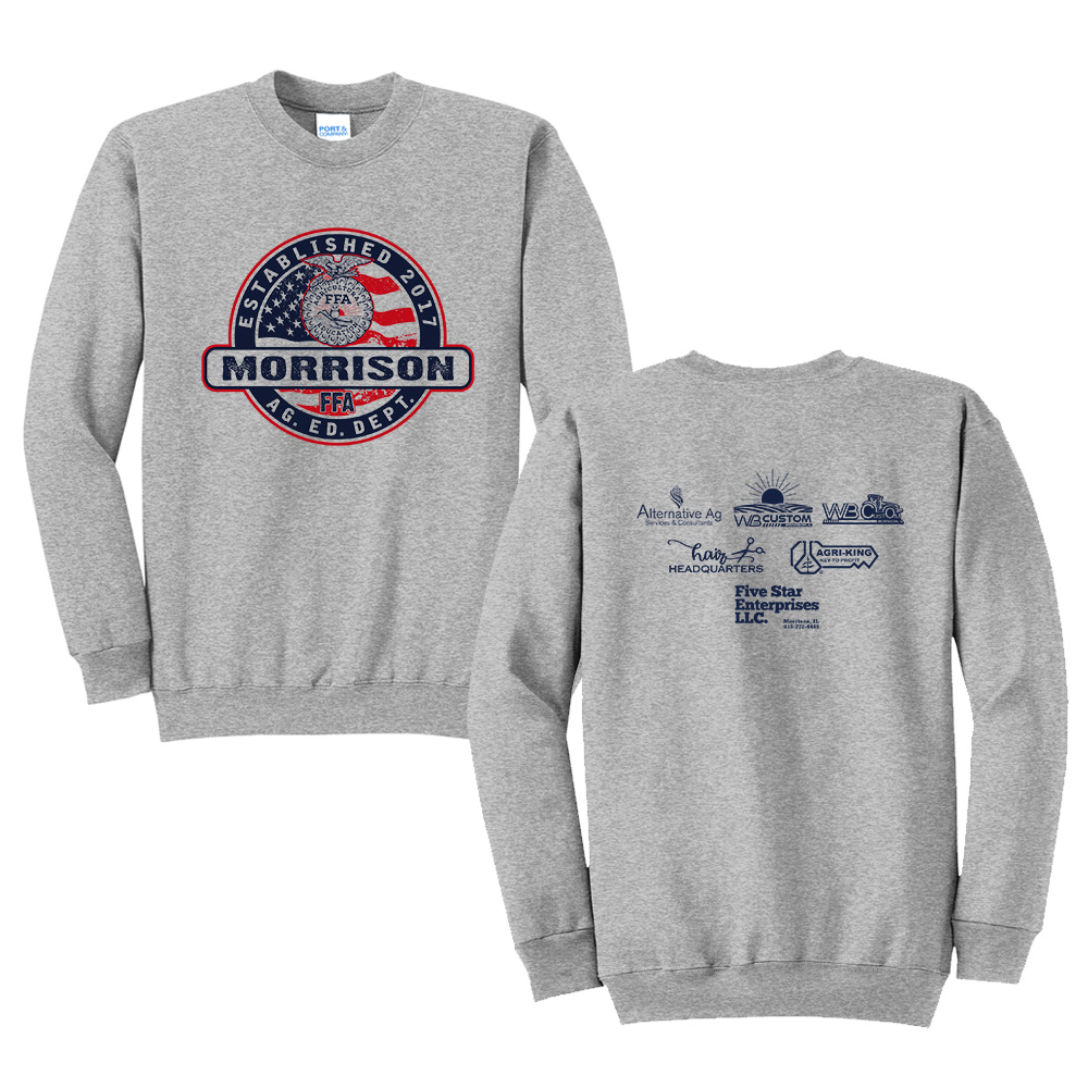 Morrison FFA Unisex Fleece Crewneck Sweatshirt-Athletic heather