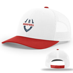 NAIA FBALL Richardson Pro Mesh Adjustable Trucker Cap Combo-White/Red