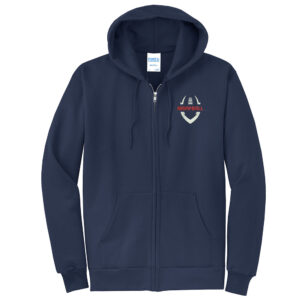 NAIA FBALL Unisex Classic Full-Zip Hooded Sweatshirt-Navy