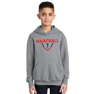 NAIA FBALL Youth Fleece Hooded Sweatshirt-Athletic heather