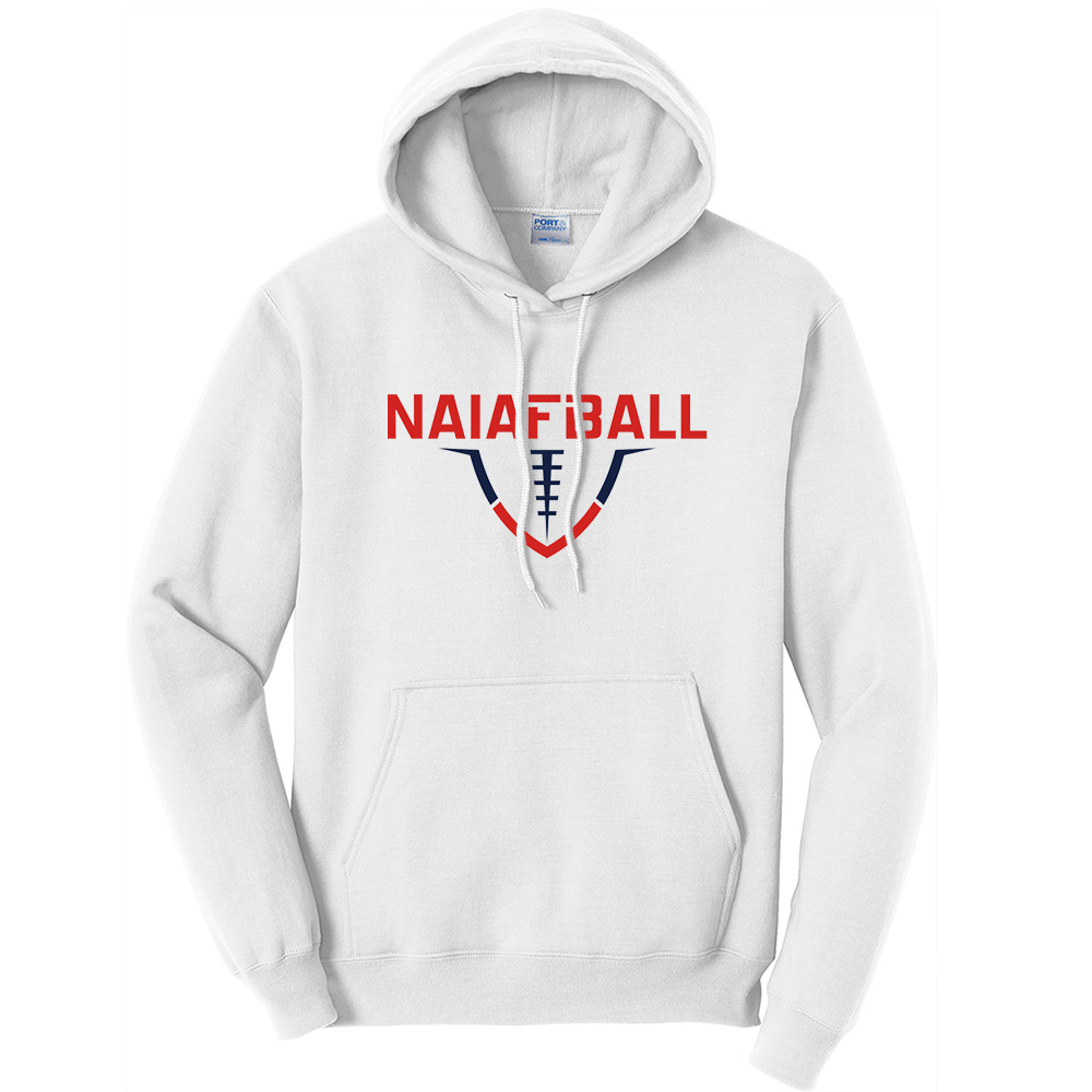 NAIA FBALL Unisex Fleece Hooded Sweatshirt-White