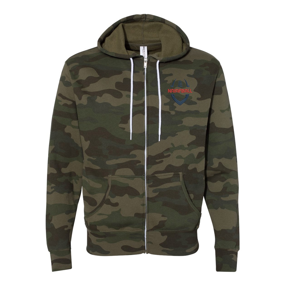 NAIA FBALL Independent Trading Co.Unisez Full-Zip Hooded Sweatshirt-Forest Camo