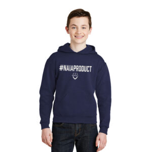 NAIA FBALL Youth Fleece Hooded Sweatshirt-navy