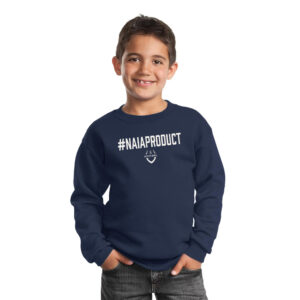 NAIA FBALL Youth Fleece Crewneck Sweatshirt-Navy