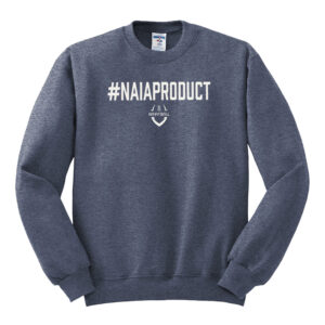 NAIA FBALL Unisex Fleece Crewneck Sweatshirt-Vintage Heather Navy