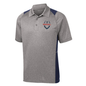 NAIA FBALL Sport-Tek Heather Colorblock Contender Polo Men-Vintage Heather/Navy
