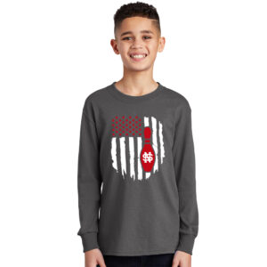 NS Bowl Youth Cotton Long Sleeve Tee-Charcoal