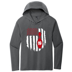 NS Bowl District Made Mens Perfect Tri Long Sleeve Hoodie Tee-Charcoal