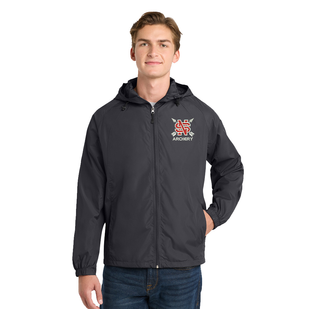 NS Lancer Archery Sport-Tek Adult/Men - Hooded Raglan Jacket-Graphite
