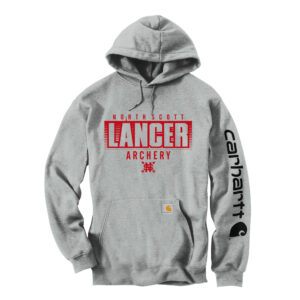 NS Lancer Archery Carhartt Men Midweight Hooded Logo Sweatshirt-Heather Grey
