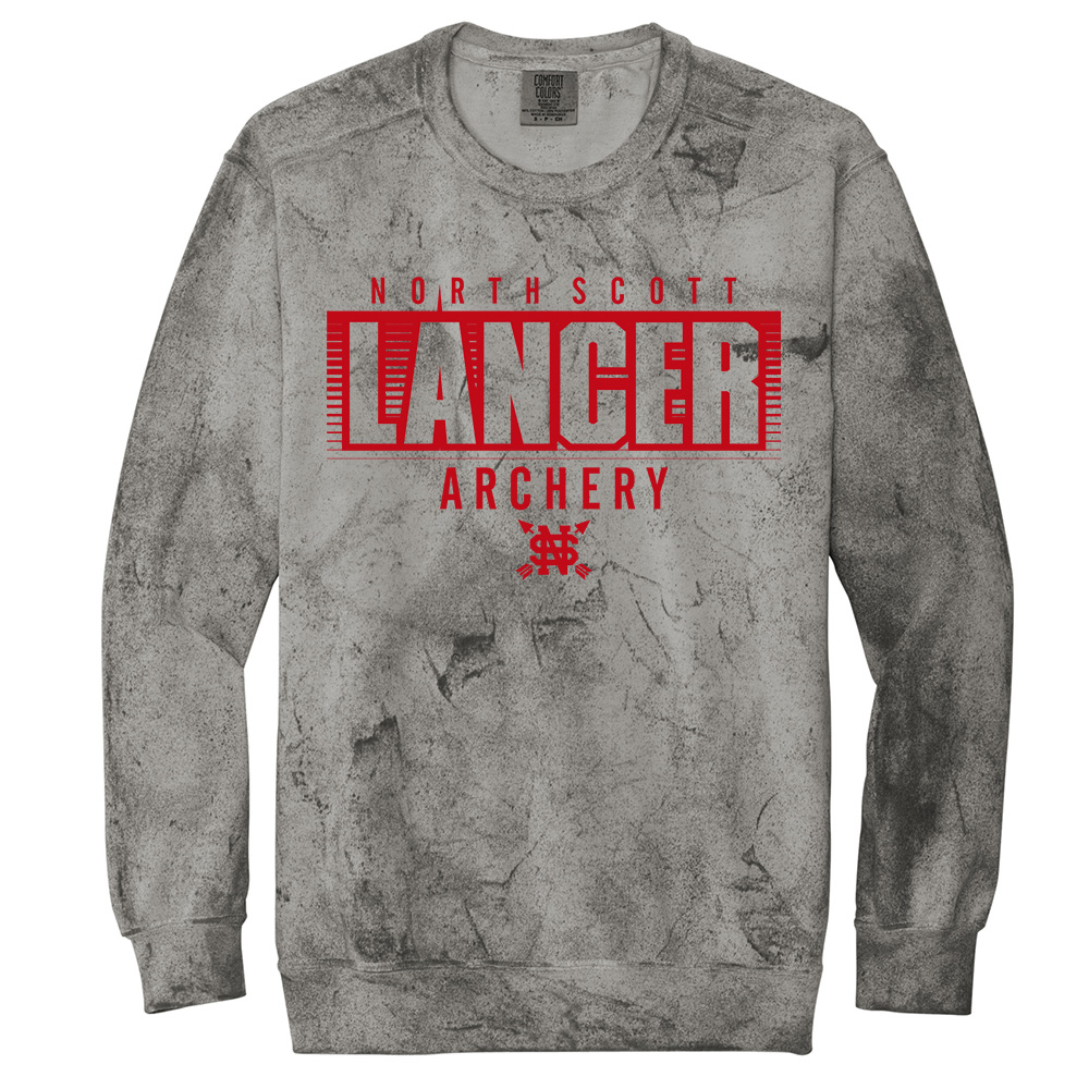 NS Lancer Archery Comfort Colors Unisex Color Blast Crewneck Sweatshirt-Smoke