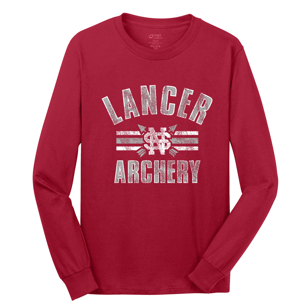 NS Lancer Archery Unisex Cotton Long Sleeve Tee-Red