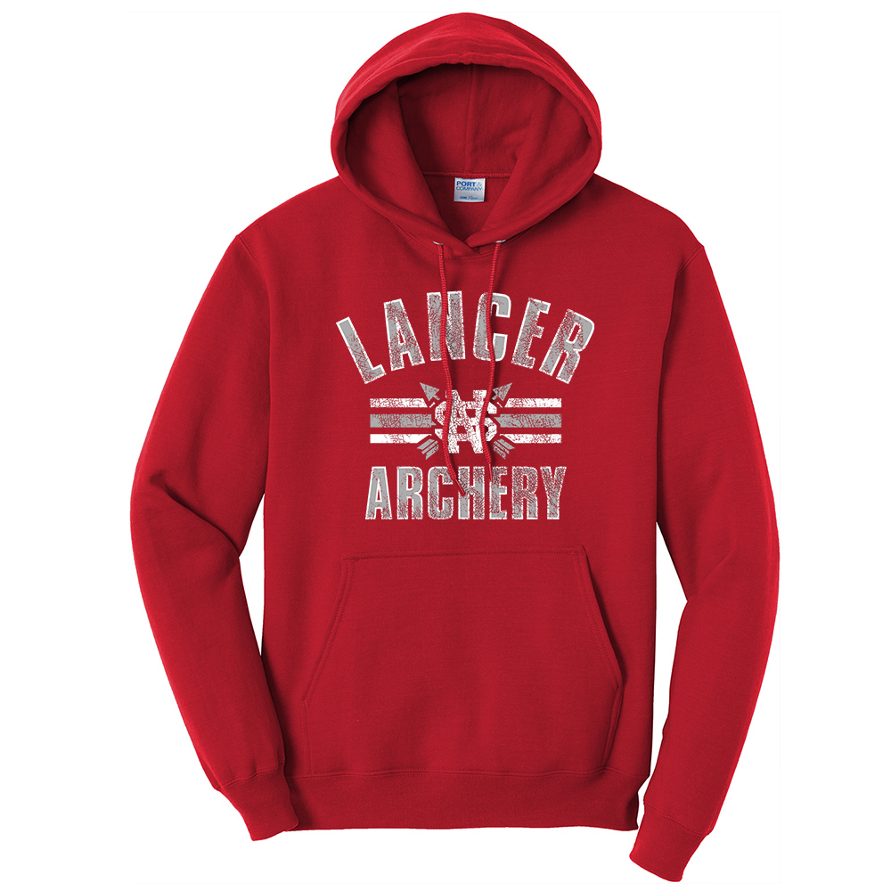 NS Lancer Archery Unisex Fleece Hooded Sweatshirt-Red