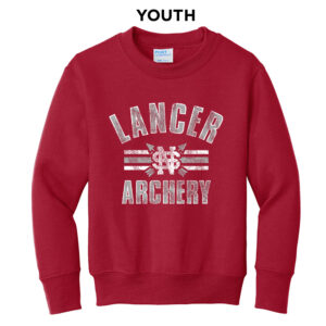 NS Lancer Archery Youth Crewneck Sweatshirt-Red