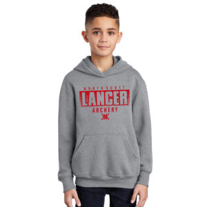 NS Lancer Archery Youth Fleece Hooded Sweatshirt-Athletic Heather
