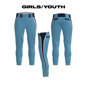 04. Xplosion Softball Girls-Youth Sublimated Classic Softball Pants-Light Blue-Navy