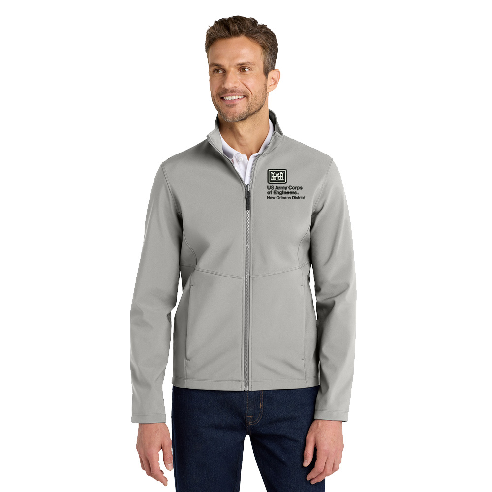 US Army Engineers New Orleans Port Authority Collective Soft Shell Jacket Men-Gusty Grey