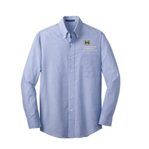 US Army Engineers New Orleans Port Authority Crosshatch Easy Care Shirt Men-Chambray Blue