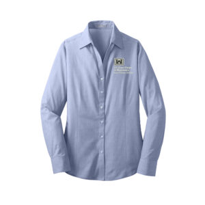 US Army Engineers New Orleans Port Authority Ladies Crosshatch Easy Care Shirt-Chambray Blue
