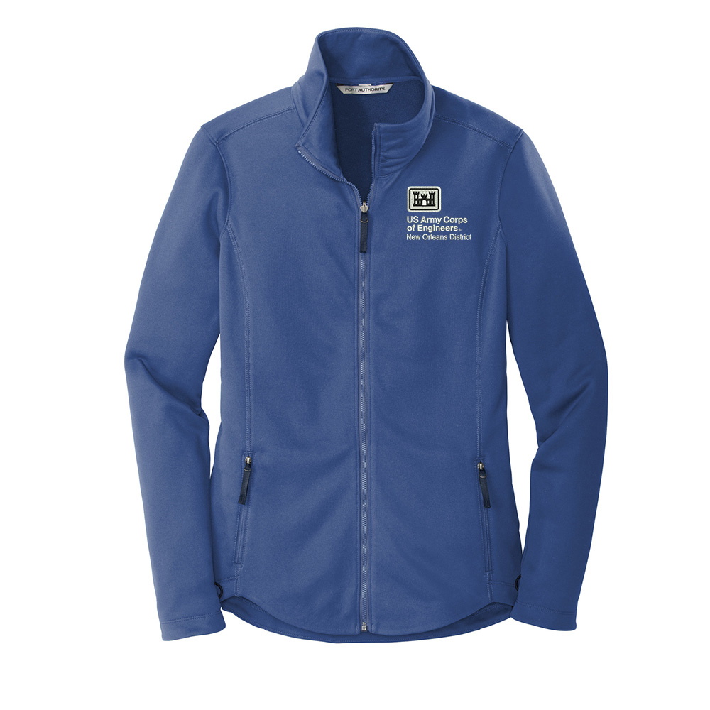 US Army Engineers New Orleans Port Authority Ladies Collective Smooth Fleece Jacket-Night Sku Blue