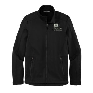 US Army Engineers New Orleans Port Authority Men Grid Fleece Jacket-Black