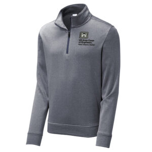 US Army Engineers New Orleans Sport-Tek Men PosiCharge Sport-Wick Heather Fleece 1/4 Zip Pullover-True Navy heather