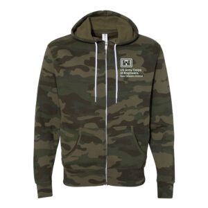 US Army Engineers New Orleans Independent Trading Co.Unisez Full-Zip Hooded Sweatshirt-Forest Camo