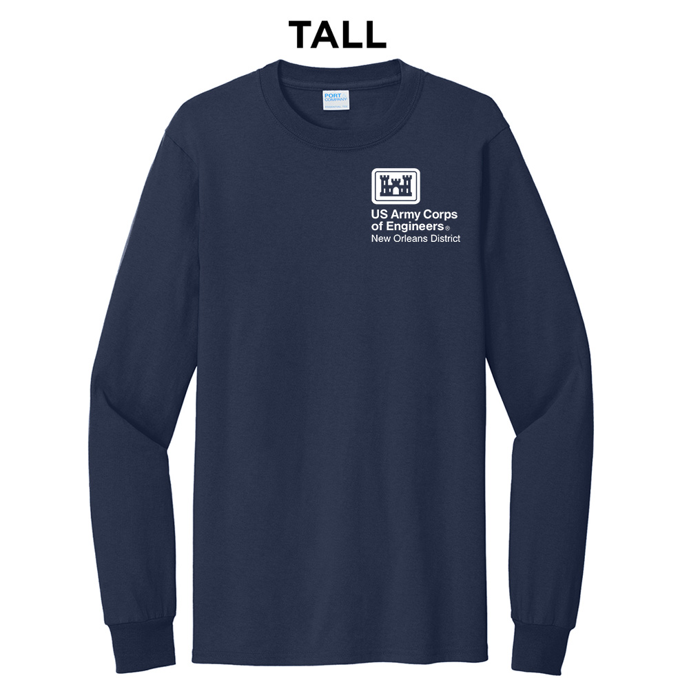 US Army Engineers New Orleans Tall Cotton Long Sleeve Tee-navy