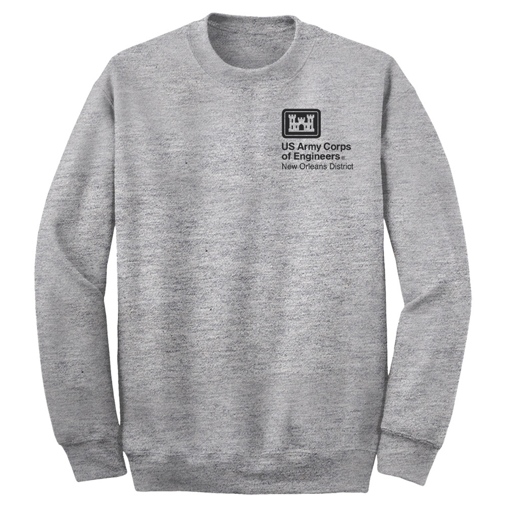 US Army Engineers New Orleans Unisex Fleece Crewneck Sweatshirt-Grey