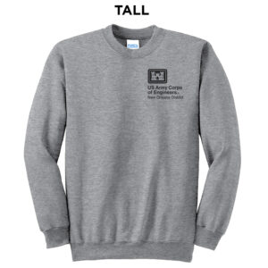 US Army Engineers New Orleans Tall Fleece Crewneck Sweatshirt-Athletic Heather