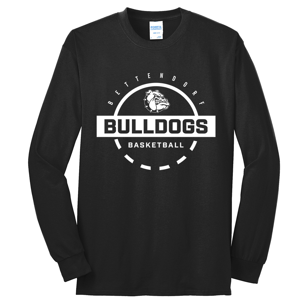 Bett Bulldogs BB Unisex Cotton Long Sleeve Tee-Black