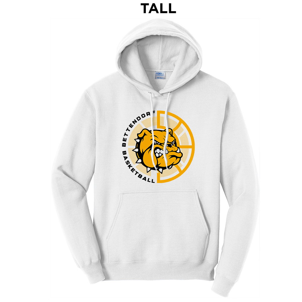 Bett Bulldogs BB Tall Fleece Hooded Sweatshirt-White