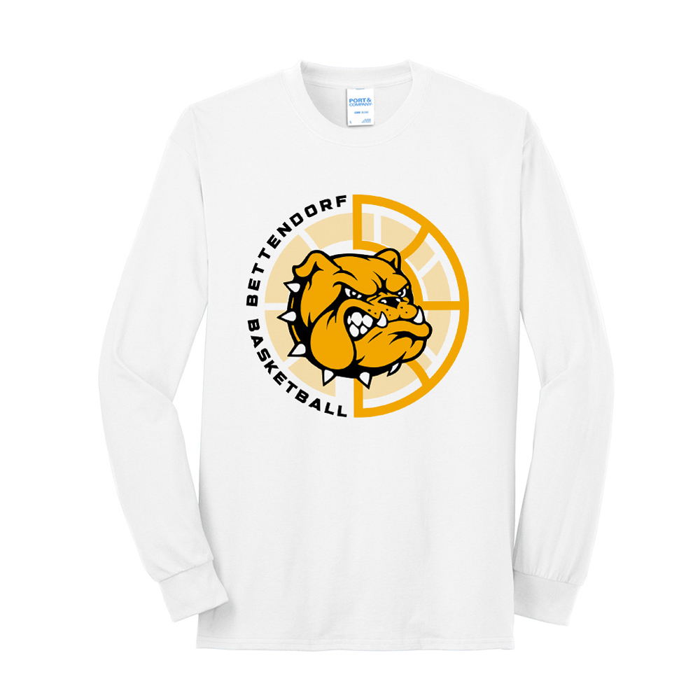 Bett Bulldogs BB Unisex Cotton Long Sleeve Tee-White