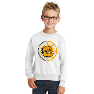 Bett Bulldogs BB Youth Fleece Crewneck Sweatshirt-White