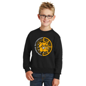 Bett Bulldogs BB Youth Fleece Crewneck Sweatshirt-Black