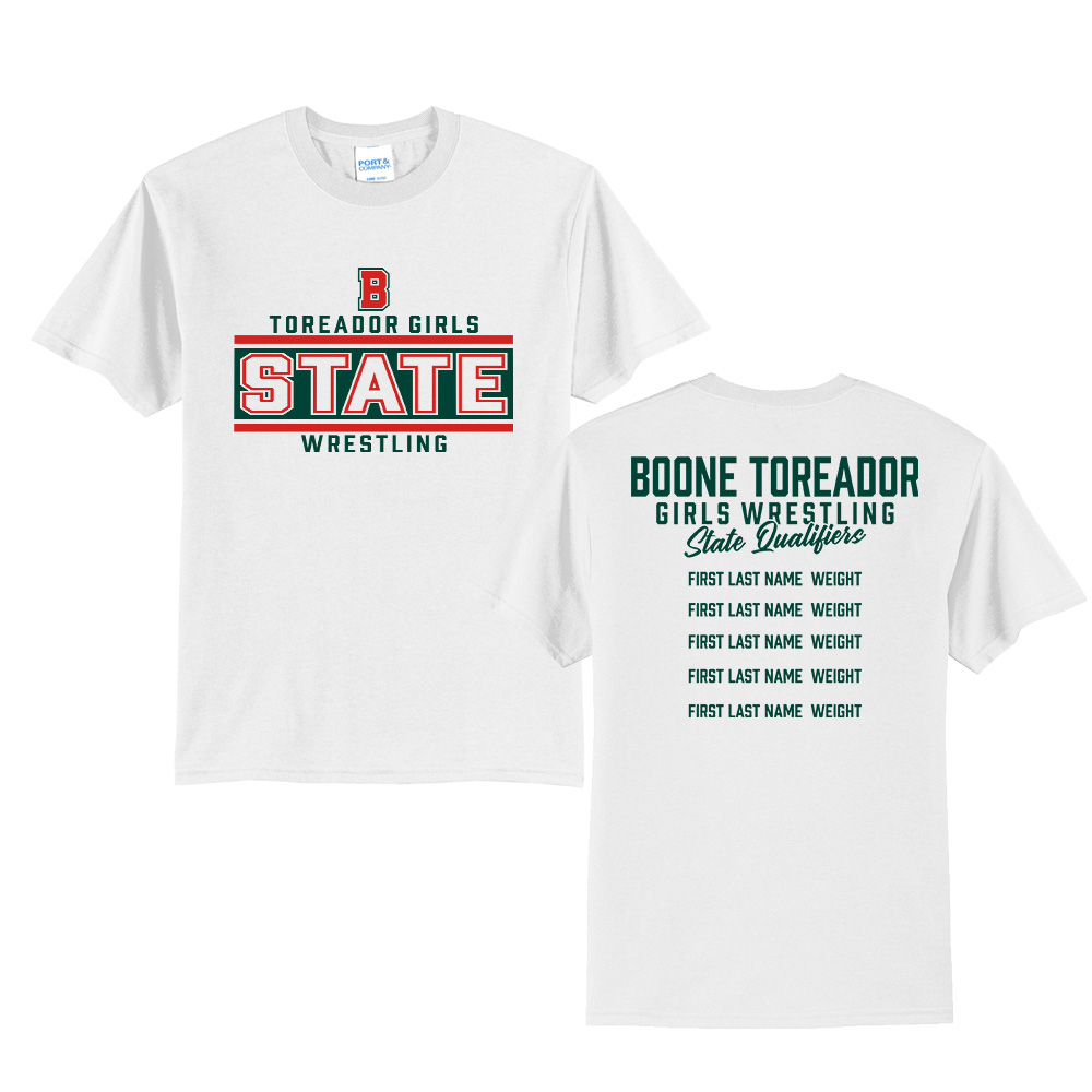 Boone Girls State Wrestling Unisex Short Sleeve Tee-White