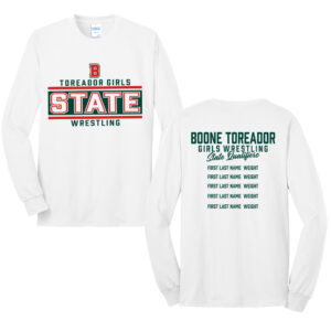Boone Girls State Wrestling Unisex Cotton Long Sleeve Tee-White