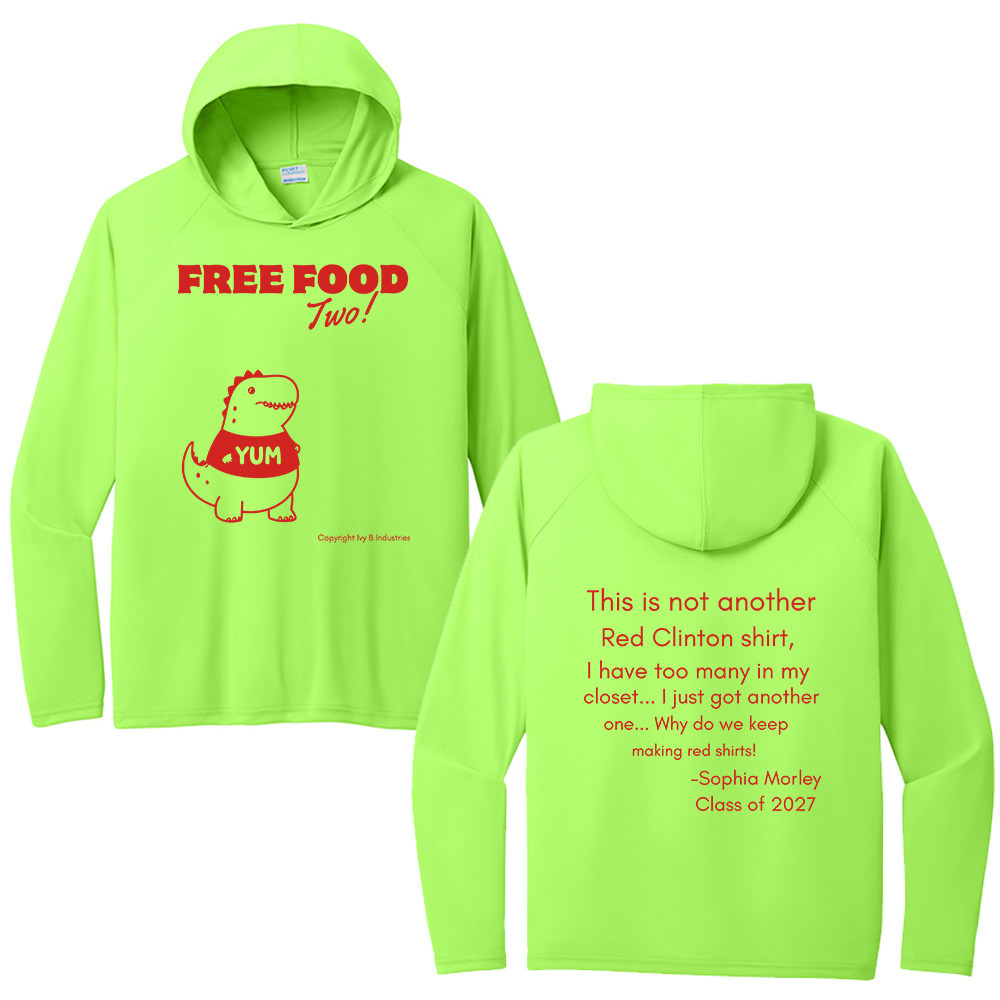CHS Free Food Men Performance Pullover Hooded Tee-Neon Green