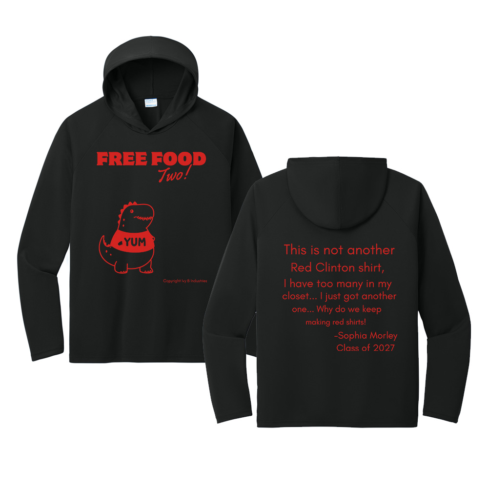 CHS Free Food Men Performance Pullover Hooded Tee-Black
