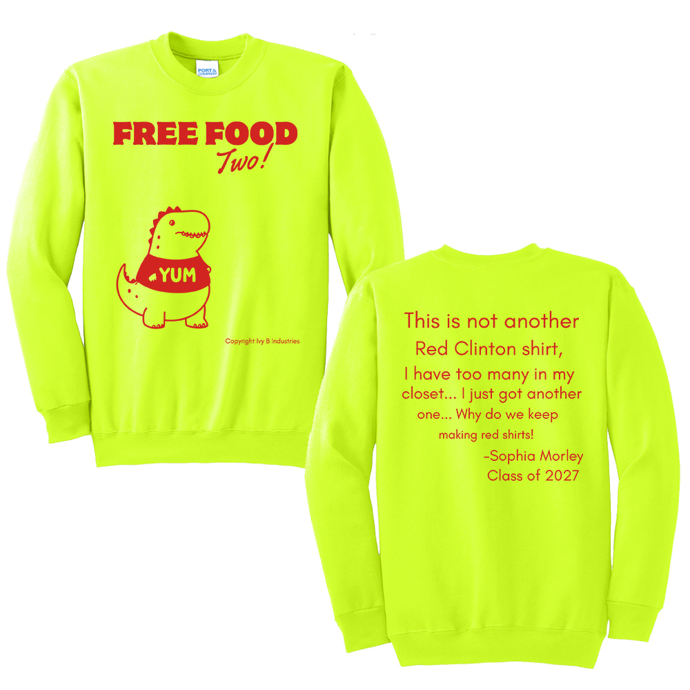 CHS Free Food Unisex Fleece Crewneck Sweatshirt-Safety Green