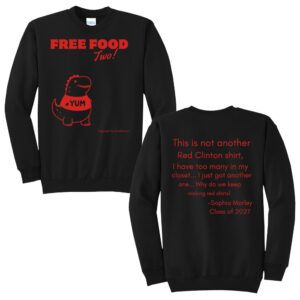 CHS Free Food Unisex Fleece Crewneck Sweatshirt-Black