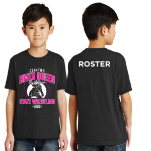 River Queen State Wrestling Youth Short Sleeve Tee-Black