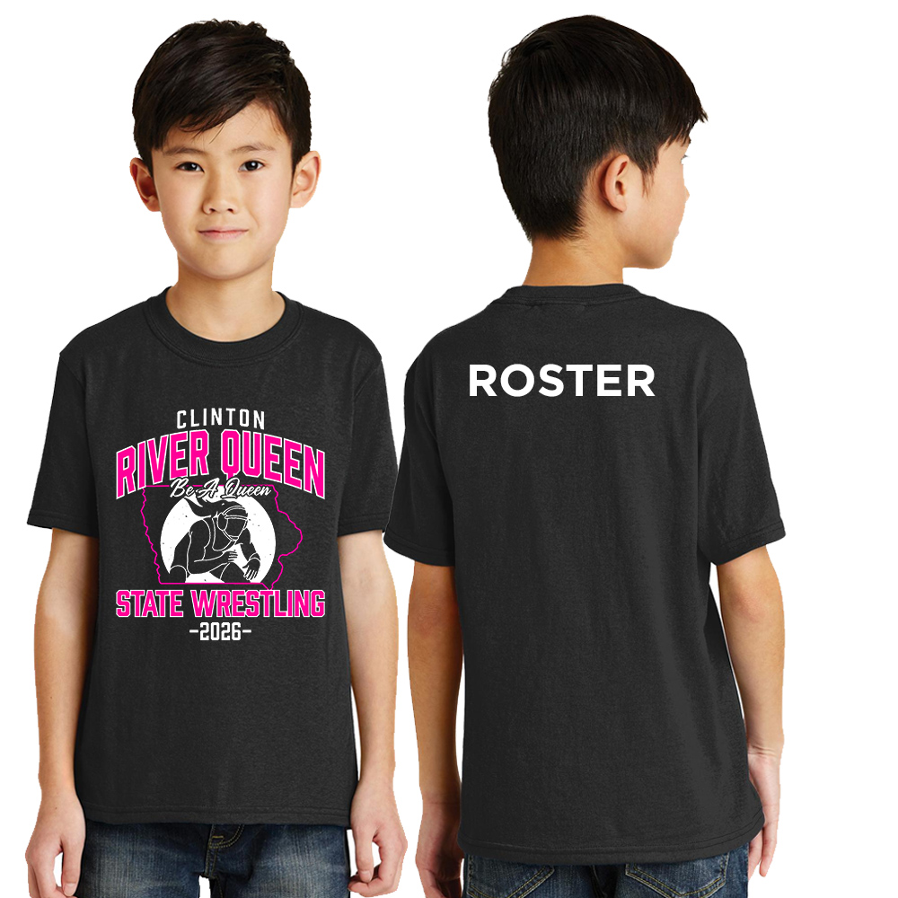 River Queen State Wrestling Youth Short Sleeve Tee-Black