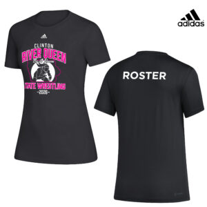 River Queen State Wrestling adidas Women’s Creator Short Sleeve Tee-Black (XS, XL, 2x, 3x only)