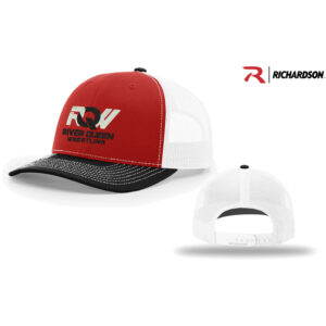 CMS River Queen Wrestling Richardson Pro Crown Mesh Back Adjustable back cap Tri Color-Red/White/Black