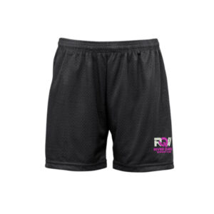 CMS River Queen Wrestling Badger – Ladies’ 5” Inseam Pro Mesh Shorts with Solid Liner-Black